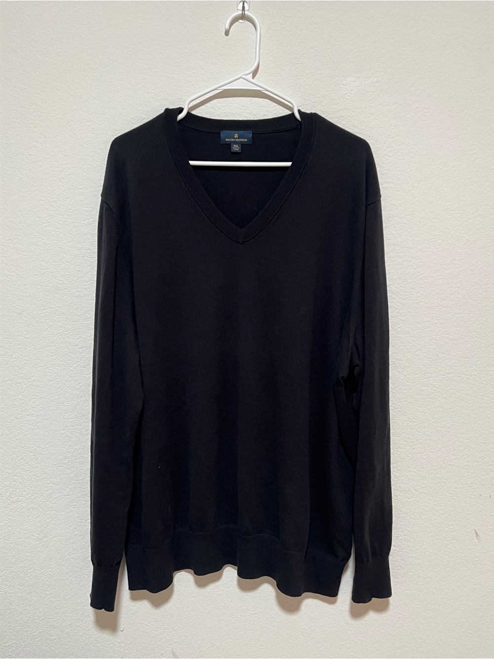 Brooks Brothers Black V-Neck Sweater XXL Cotton